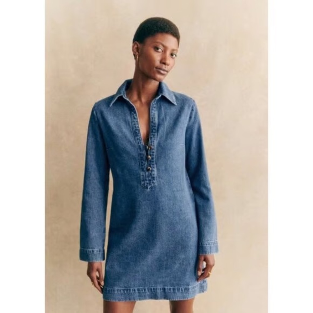 Sézane Sole Dress in Denim